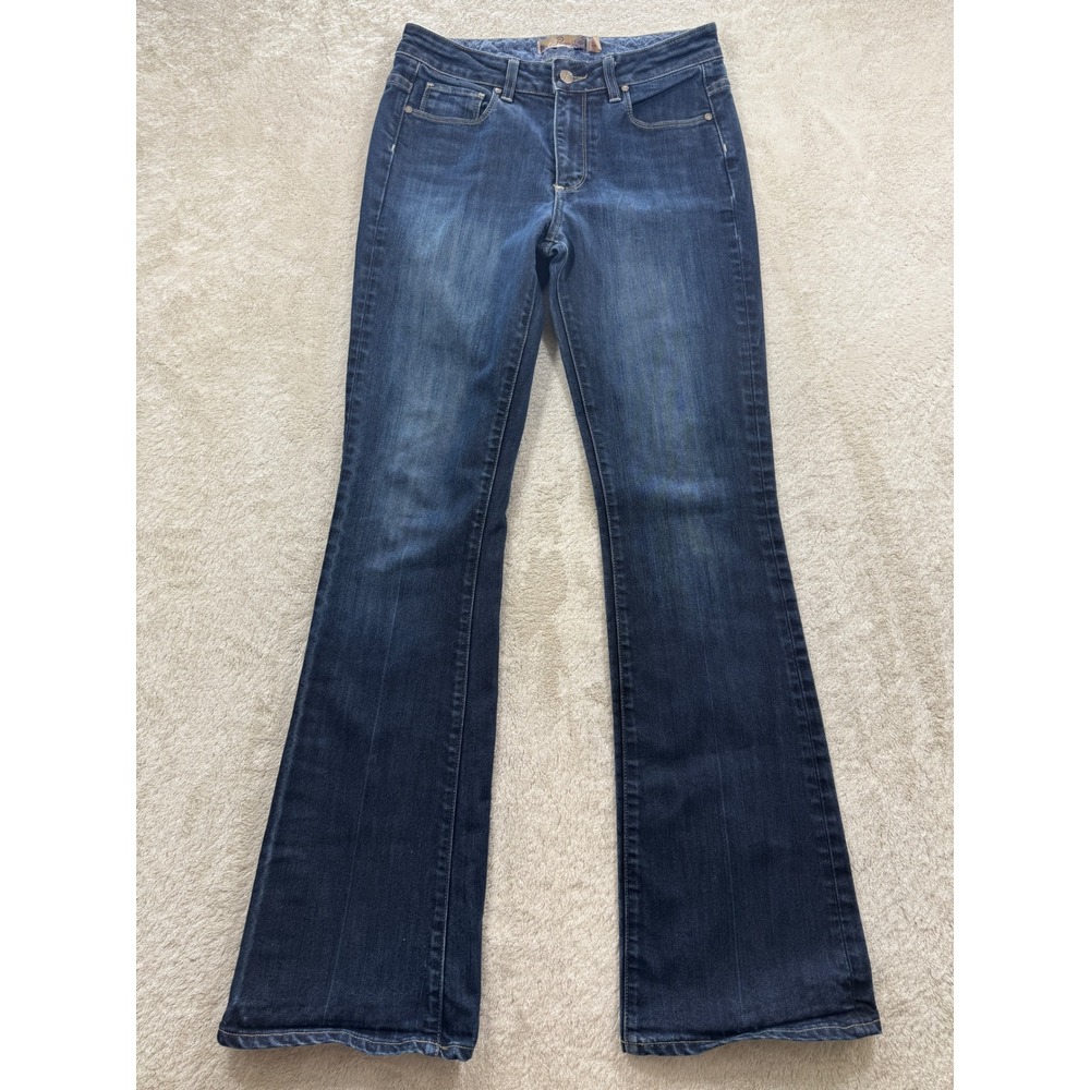 Paige Womens Rising Glen Bootcut Dark Wash Blue Jeans 28 Meas: 28x32.5 - Picture 1 of 7